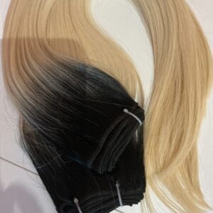 TISSAGE RAW HAIR LISSE TIE & DYE – RACINE NOIRE & LONGUEURS BLONDES